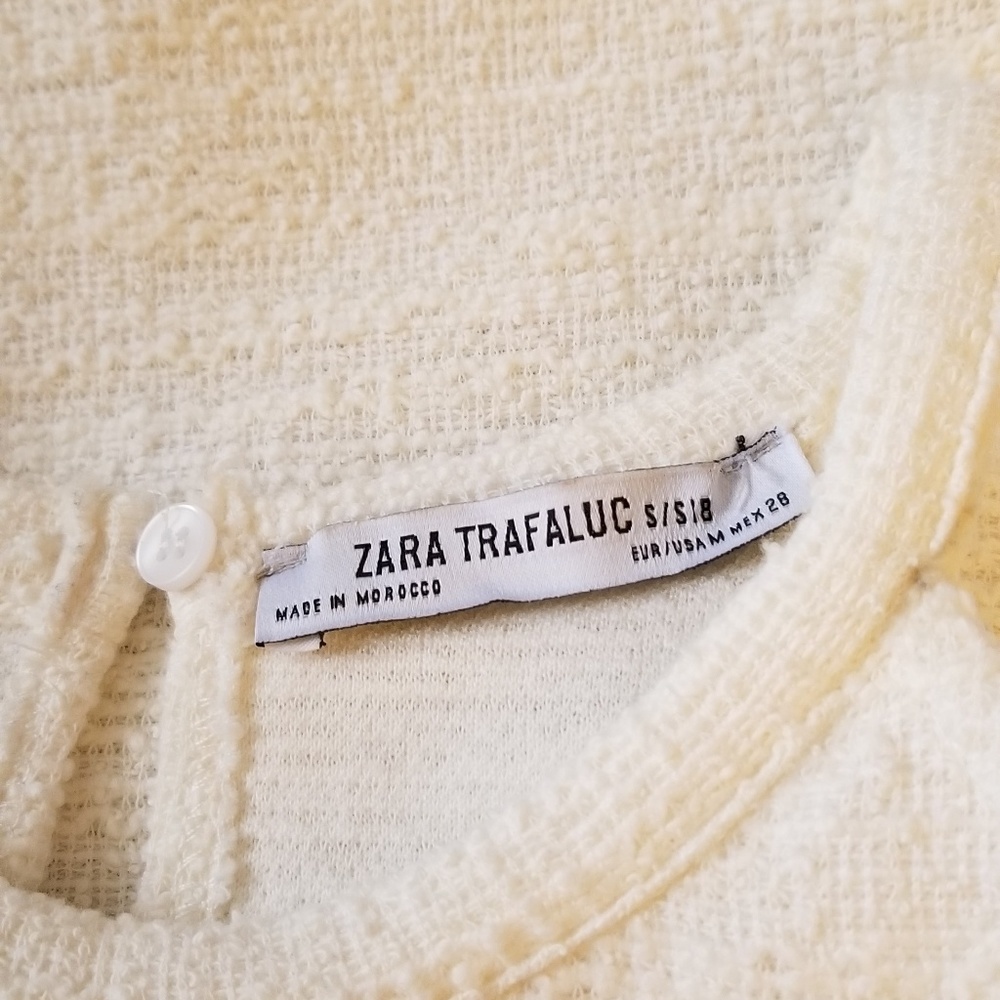 Zara Trafaluc Tweed Fringe Top - Picture 2 of 6